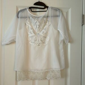 White House Black Market top with beading. Size xs